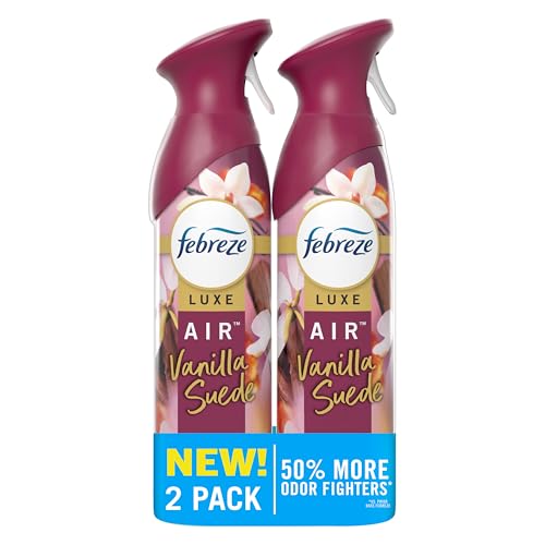 Vanilla Suede Air Freshener Room Spray - Odor Fighting Mist, 8.1 oz (2 Pack)