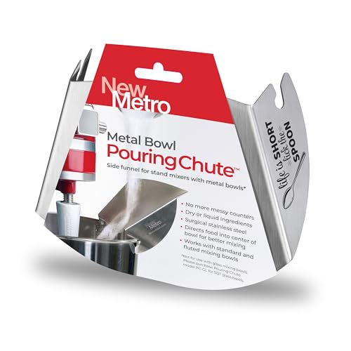 Stainless Steel Stand Mixer Pouring Chute with Lick the Spoon Motto