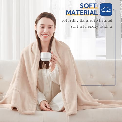 Electric Heated Blanket Twin Size with 10 Heat Levels, Auto Shutoff