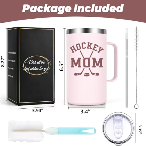 Hockey Mom Gifts 20oz Insulated Coffee Mug - Ice Hockey Mom Variation
