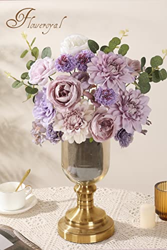 Purple Silk Artificial Flowers Box Set for DIY Wedding Bouquets & Decor