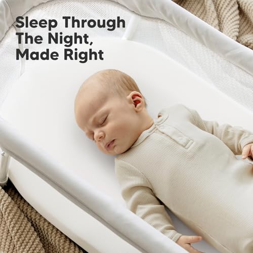 KeaBabies Organic Cotton Baby Bassinet Sheets 2-Pack Soft White