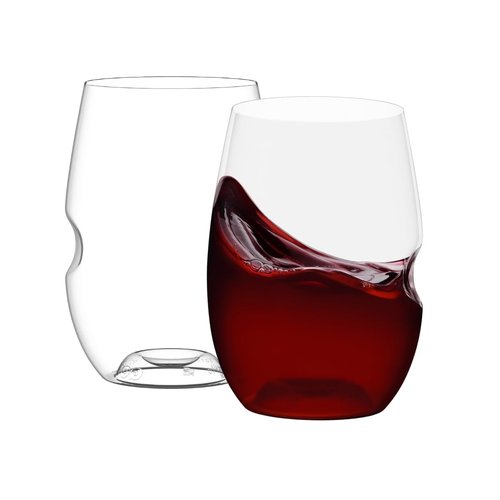 Unbreakable Stemless Wine Glass – Set of 2, 16oz, Dishwasher Safe, BPA-free Tritan, Clear Stemless Red Wine Glasses, Shatterproof for Indoor, Outdoor, Everyday Use. Reusable, Made in the USA