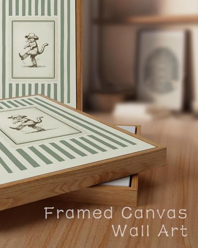 Cowboy Cat Canvas Wall Art Vintage Western Funny Animal Print 8x10
