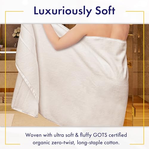 6-Piece Organic Cotton Bath Towel Set - Ultra Soft & Plush 700GSM White