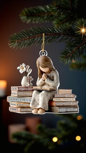 God Says I Am Christian Christmas Ornament 2026 Faith Gift for Women - Kat_lh Version
