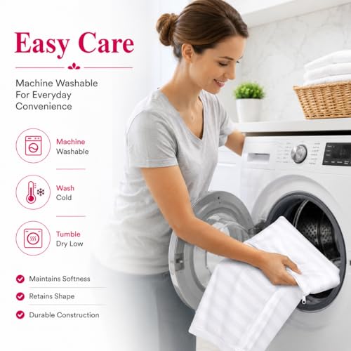Standard Cotton Pillow Protectors - 300 TC Breathable Zippered Covers (2 Pack)