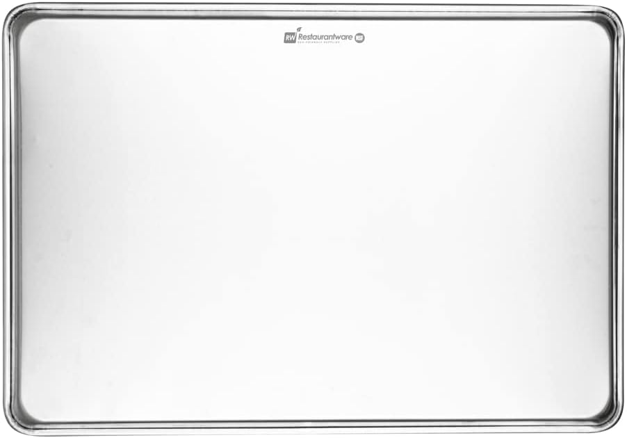 Restaurantware Met Lux Heavy-Duty 26 x 18 Inch Baking Pan - Durable Aluminum Sheet Pan for Baking & Roasting