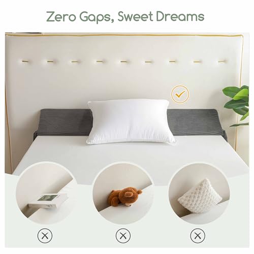King Size Wedge Pillow for Bed Gap Filler - Adjustable Foam Support (Grey 76"x11"x9")