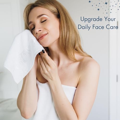 Luxury Bamboo & Turkish Cotton Face Wash Cloths Set of 6 - Soft, Absorbent & Gentle
