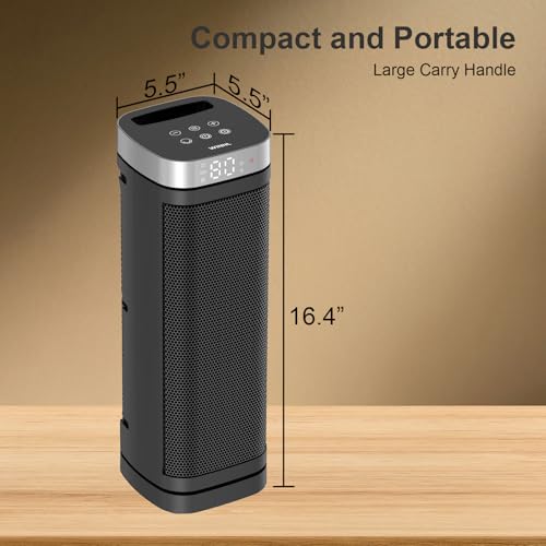 17-Inch Electric Space Heater with Thermostat, Remote and Oscillation