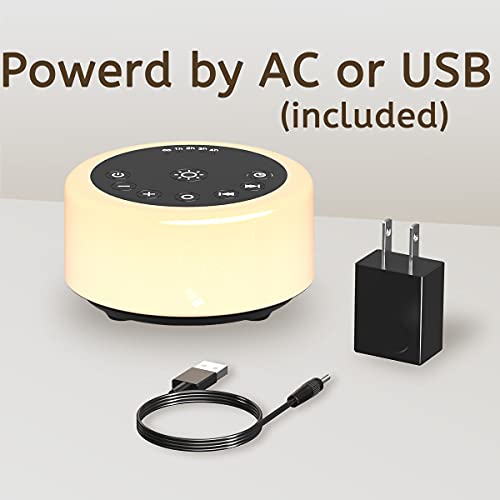 White Noise Sleep Sound Machine with 30 Soothing Sounds & 12 Color Night Light