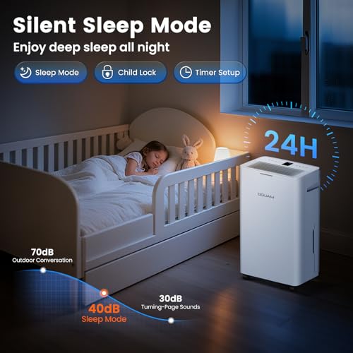 80 Pint Dehumidifier for Basement and Large Rooms with Drain Hose
