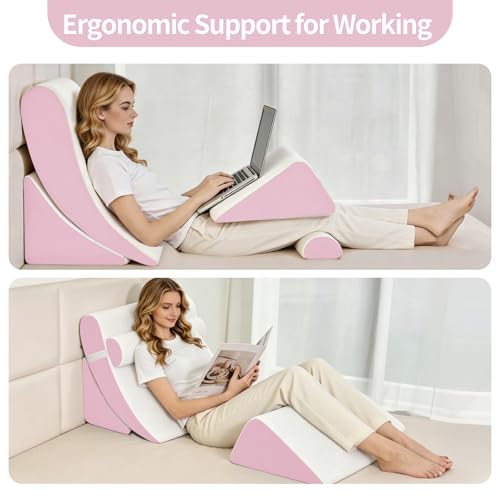 4-Piece Adjustable Orthopedic Wedge Pillow Set for Pain Relief