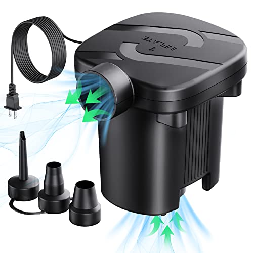 Portable Electric Air Pump for Inflatables with 3 Nozzles - Quick-Fill AC 110V