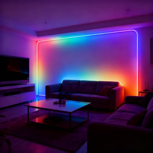Cofiveevo 16.4FT Waterproof RGB LED Rope Lights with Music Sync, DIY Outdoor & Bedroom Decoration