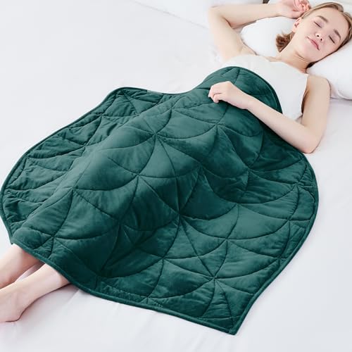 7 lb Leaf-Shaped Weighted Lap Blanket - 40" x 52" Soft Travel Throw