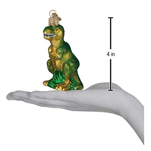 T-Rex Old World Christmas Glass Blown Ornament for Christmas Tree – 4 x 2.5