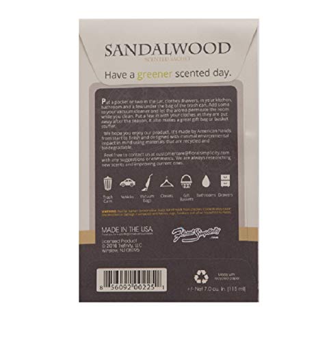 Sandalwood Scented Sachets for Closets and Drawers, 6-Pack Long-Lasting