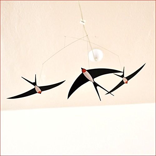 3 Swallow Hanging Mobile - 20-Inch Handmade Danish Art Decoration