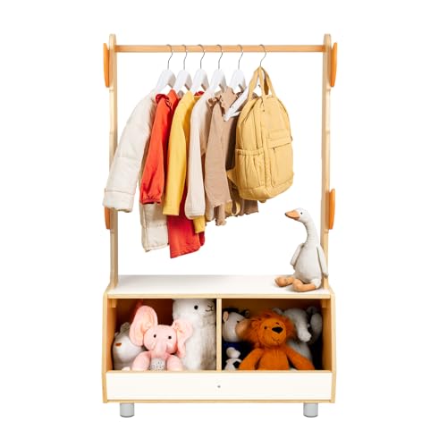 Kids Dress Up Rack Tree-Shaped Costume Organizer with Storage Compartments