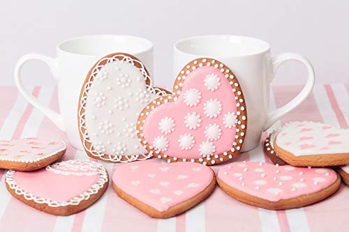 Fox Run 5-Piece Heart Cookie Cutter Set with Storage Tin, Stainless Steel Baking Tools