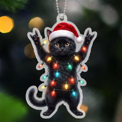 Cat Ornament 3.94 in for Christmas Tree Decor - Lightweight Pet-Themed Holiday Ornament