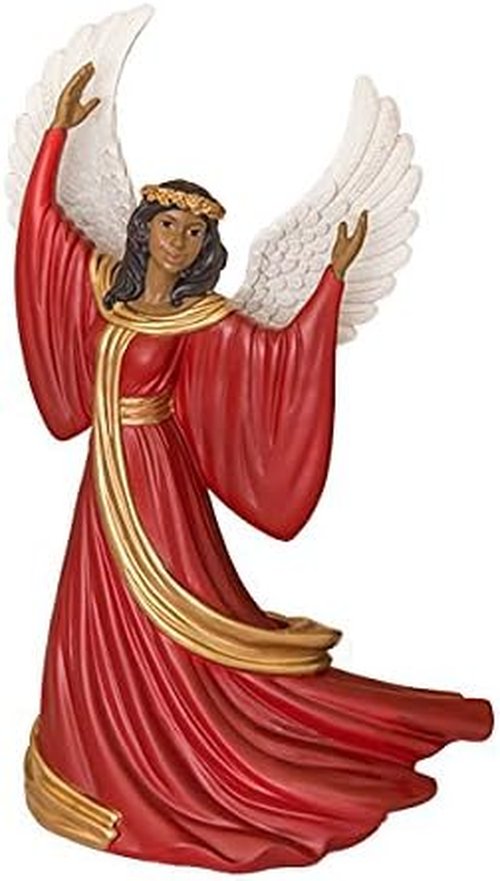 Ebony Treasures | African American Christmas Angel Figurine - Joyful Holiday Decor