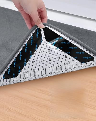 20 PCS Reusable Non-Slip Rug Grippers, Washable Adhesive Rug Pads for Floors