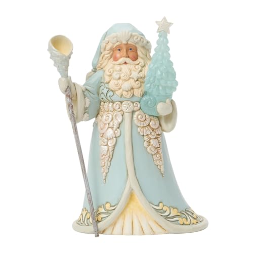 Coastal Santa with Sea Glass Tree Figurine – Enesco Jim Shore Heartwood Creek 8.5in