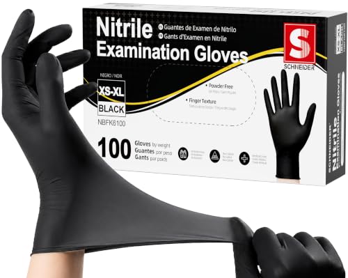 Black Nitrile Disposable Gloves - 3 Mil Powder-Free Medical & Food Safe