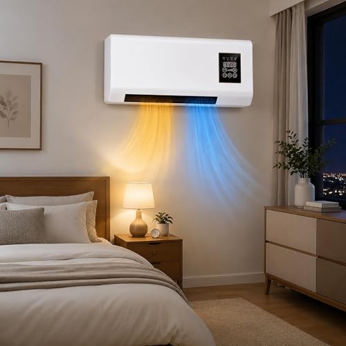 2-in-1 Portable Wall Mounted Air Conditioner & Heater Combo with Remote