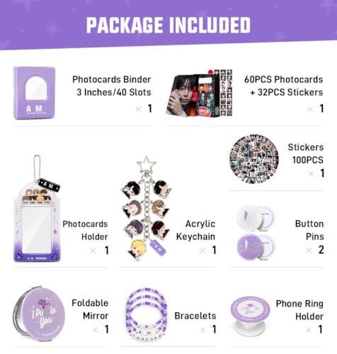 Music Fan Gift Set with Photocard Binder, 60 Photocards & Accessories