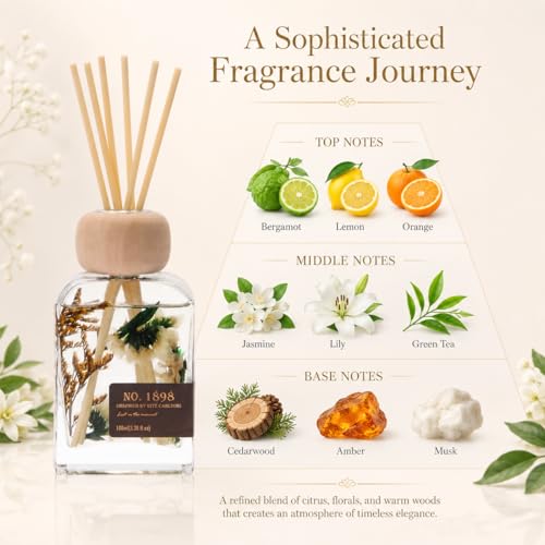 Hotel Collection Reed Diffuser Set - White Tea & Bergamot (3.38 Fl Oz)