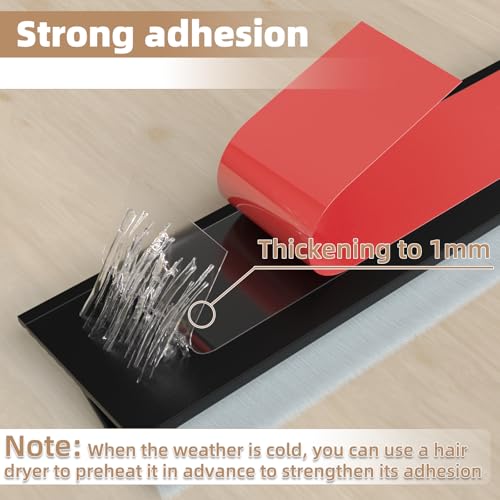 39" Adhesive Door Sweep Brush - Under Door Draft Stopper & Seal Strip