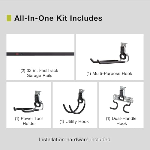 Rubbermaid FastTrack Garage Storage System Tool Hanging Kit Wall Mount