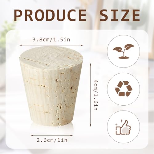Natural Wood Cork Stopper for 3, 5, and 6 Gallon Glass Carboy Jugs