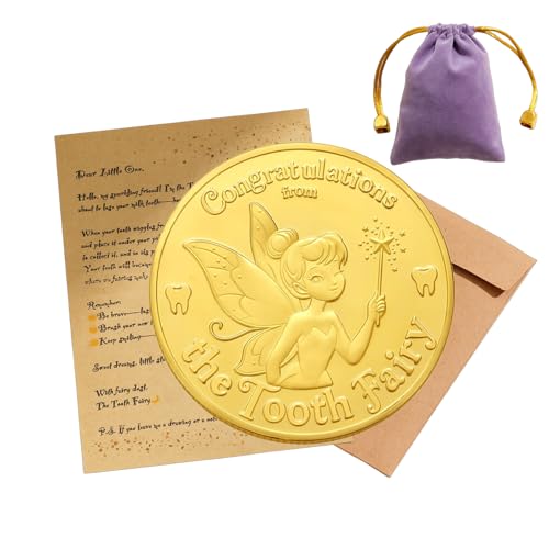 Tooth Fairy Coin Keepsake Set with Letter & Pouch - Golden Reward Gift Kit