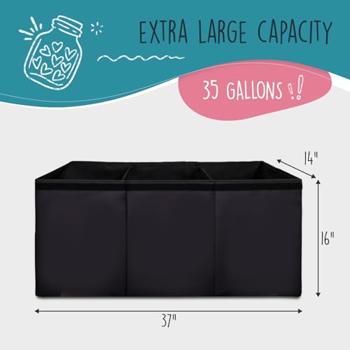 Extra Large Collapsible Toy Storage Chest with Lid & Dividers (37"x16"x14")