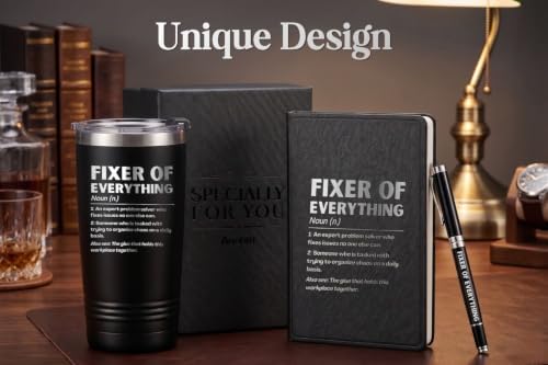 Men's Boss Gift Set - 20oz Travel Tumbler, Leather Notebook & Pen