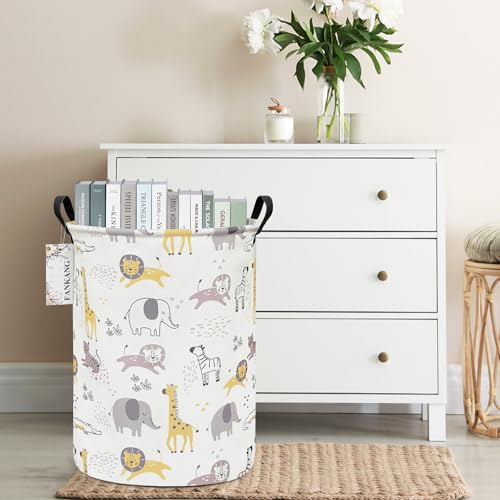 Foldable Animal Nursery Storage Basket with Waterproof Coating