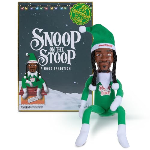 Snoop on the Stoop 12-Inch Christmas Elf Plush Figurine - Holiday Decor