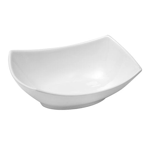 Cedilis 4 Pack Porcelain Serving Bowls, 27ounce White Rectangular Ceramic Salad Bowls, Side Serving Dishes for Veggie, Potatoes and Fruits