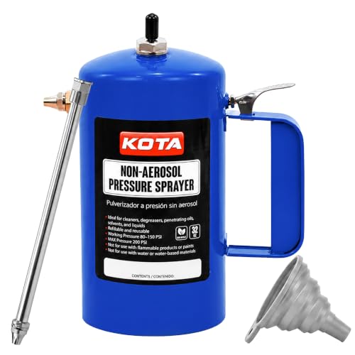 LAUCO 32oz Blue Non-Aerosol Pressure Sprayer for Oil, Solvent, Degreaser