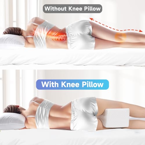 Cooling Gel Knee Pillow for Side Sleepers - Memory Foam & Breathable Cover