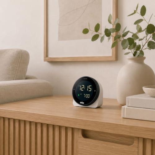 Digital Alarm Clock with Rotating Bezel, Snooze and Negative LCD Display