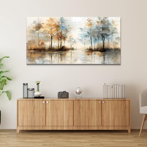 Abstract Tree Canvas Wall Art, 30x60 Inch Large Framed Painting for Home