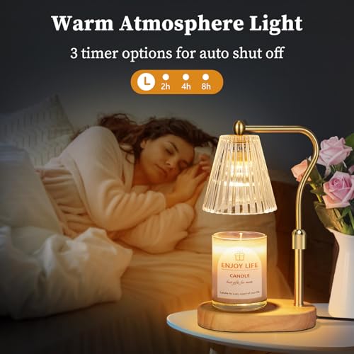 Dimmable Candle Warmer Lamp with Timer & Adjustable Height for Jar Candles