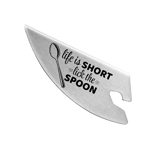 Stainless Steel Stand Mixer Pouring Chute with Lick the Spoon Motto