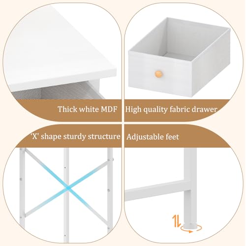 Small Makeup Vanity Desk with Mirror & Chair, Compact Dressing Table Set